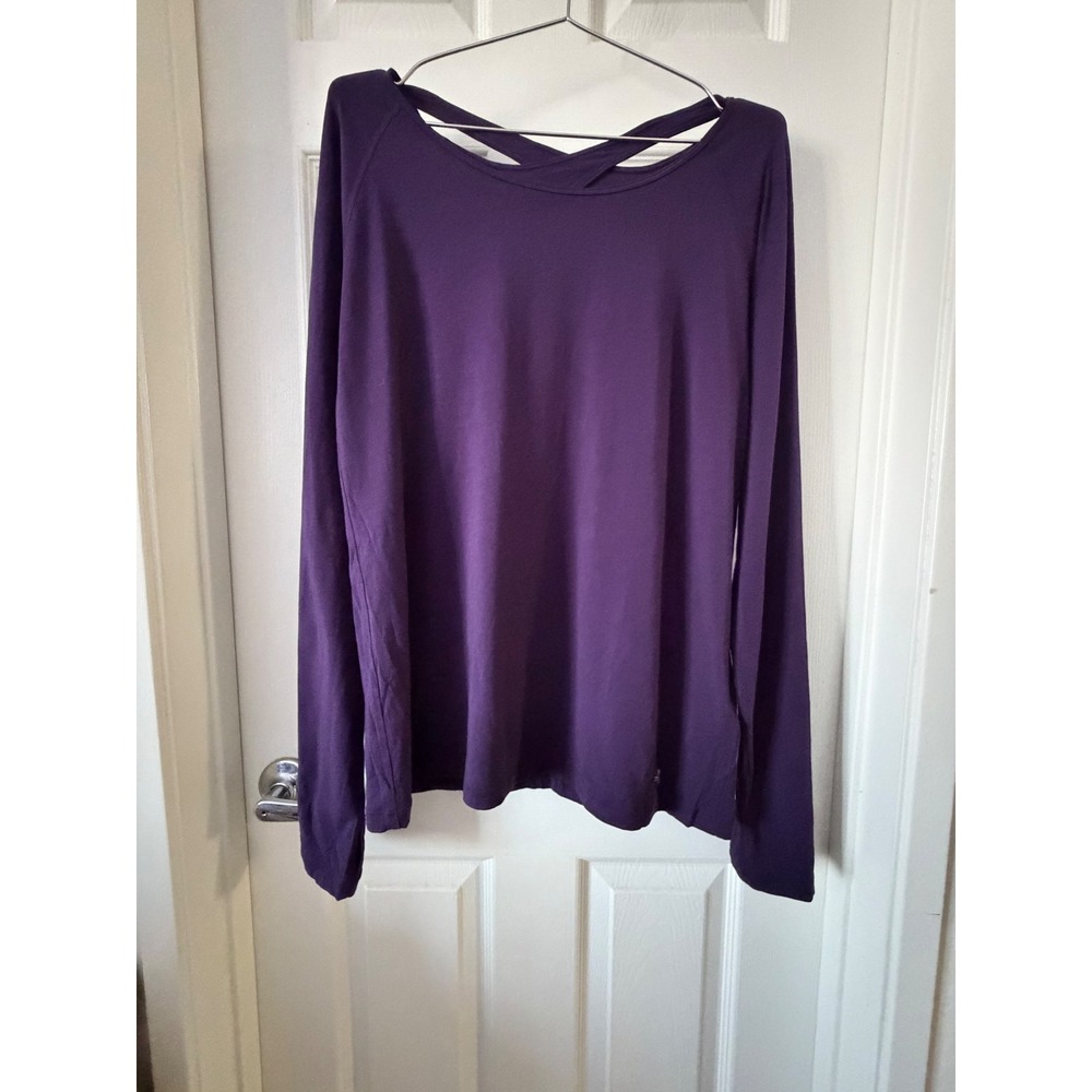 Under Armour HeatGear Long Sleeve Open Back Training Top Purple Womens Large
